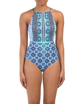 blue printed one piece 29.99